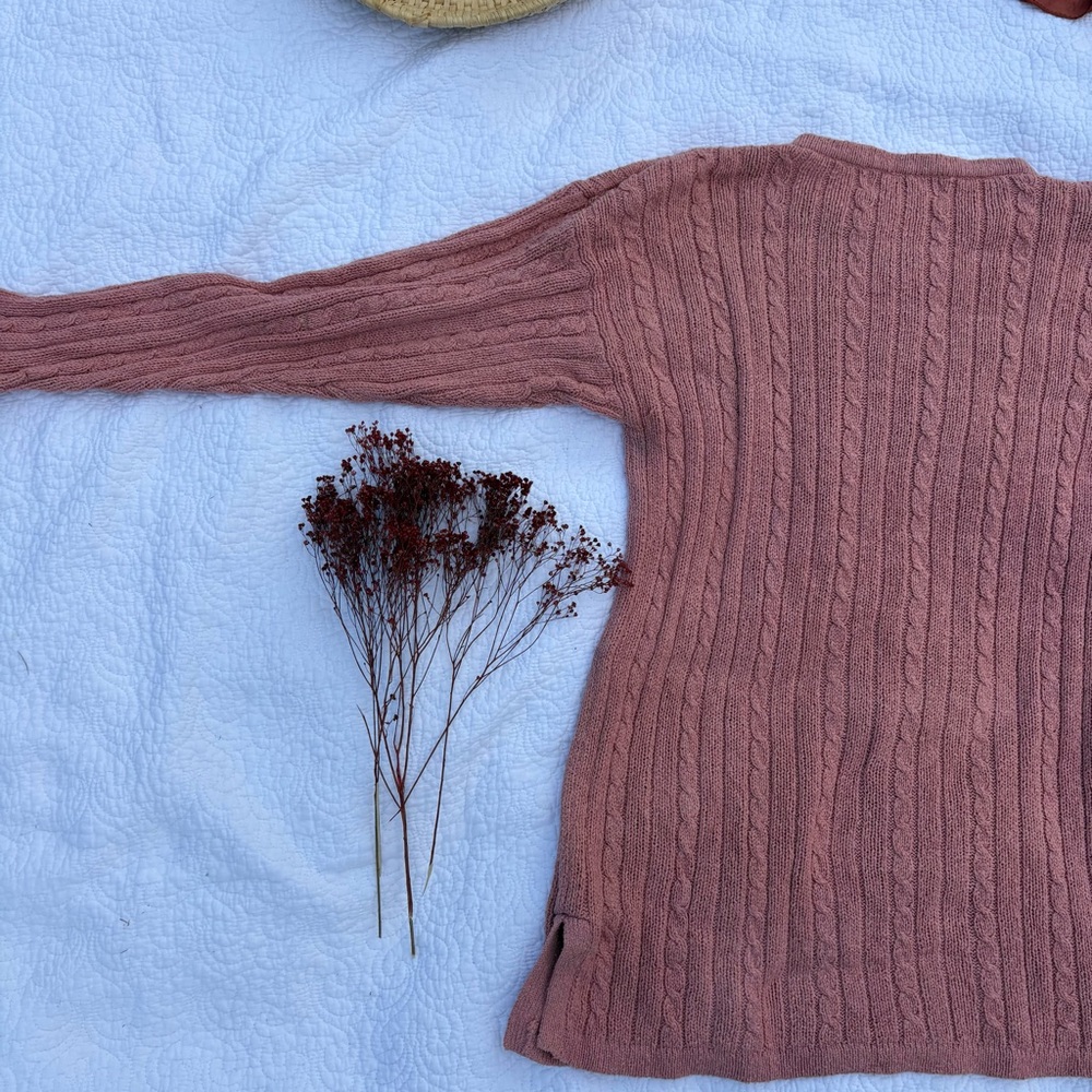 Pink Cable Knit Sweater - Picture 6 of 10